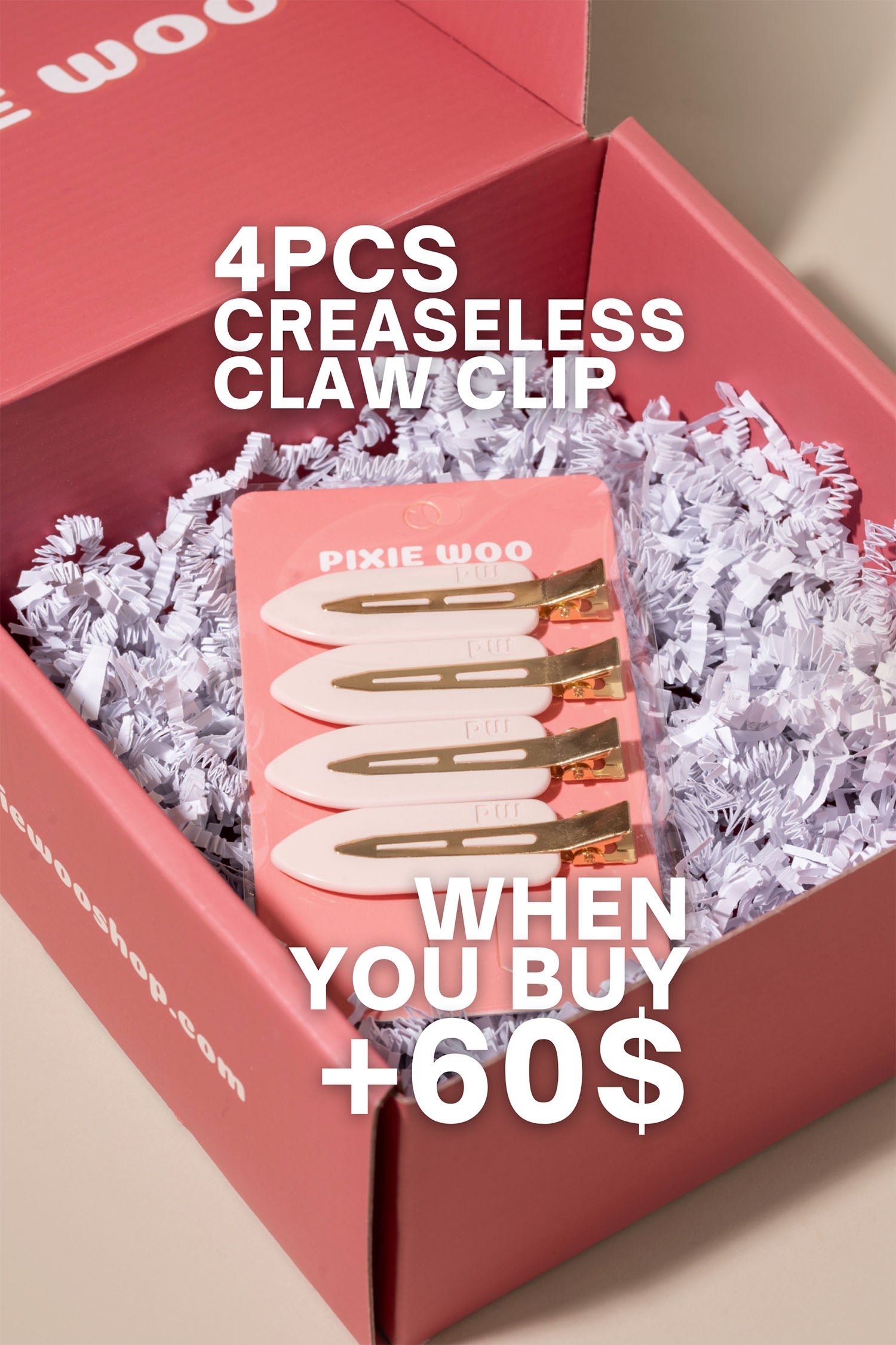 4-Piece Creaseless Claw Clips – FREE with Orders Over $60!