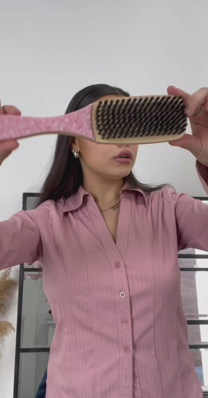 Double sleek hair brush